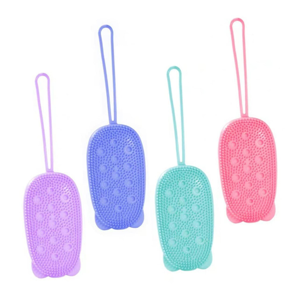 4pcs Silicone Bath Brush Set with DualSided Design for Deep Cleansing and Gentle Skin Massage