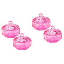 Acrylic Nail Dappen Dish with Lid, Glass Liquid Cup for Acrylic Powder, Reduce Liquid Evaporation