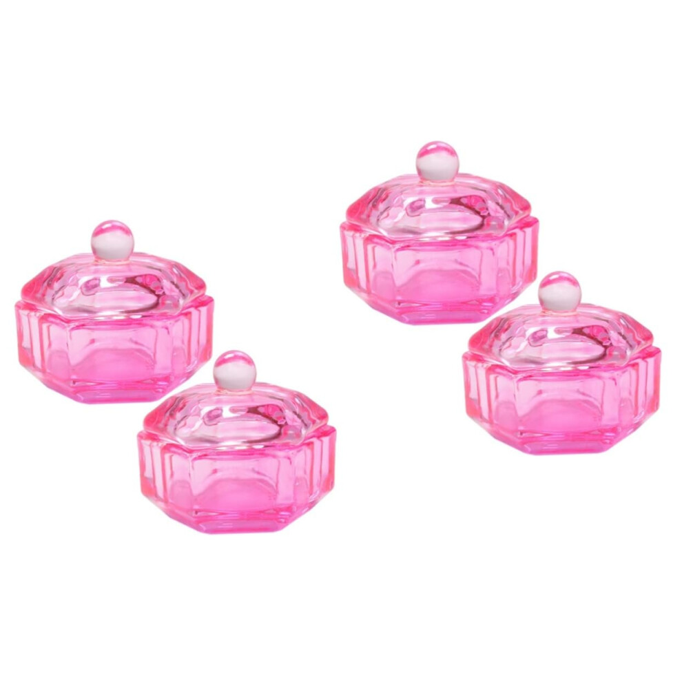 Acrylic Nail Dappen Dish with Lid, Glass Liquid Cup for Acrylic Powder, Reduce Liquid Evaporation