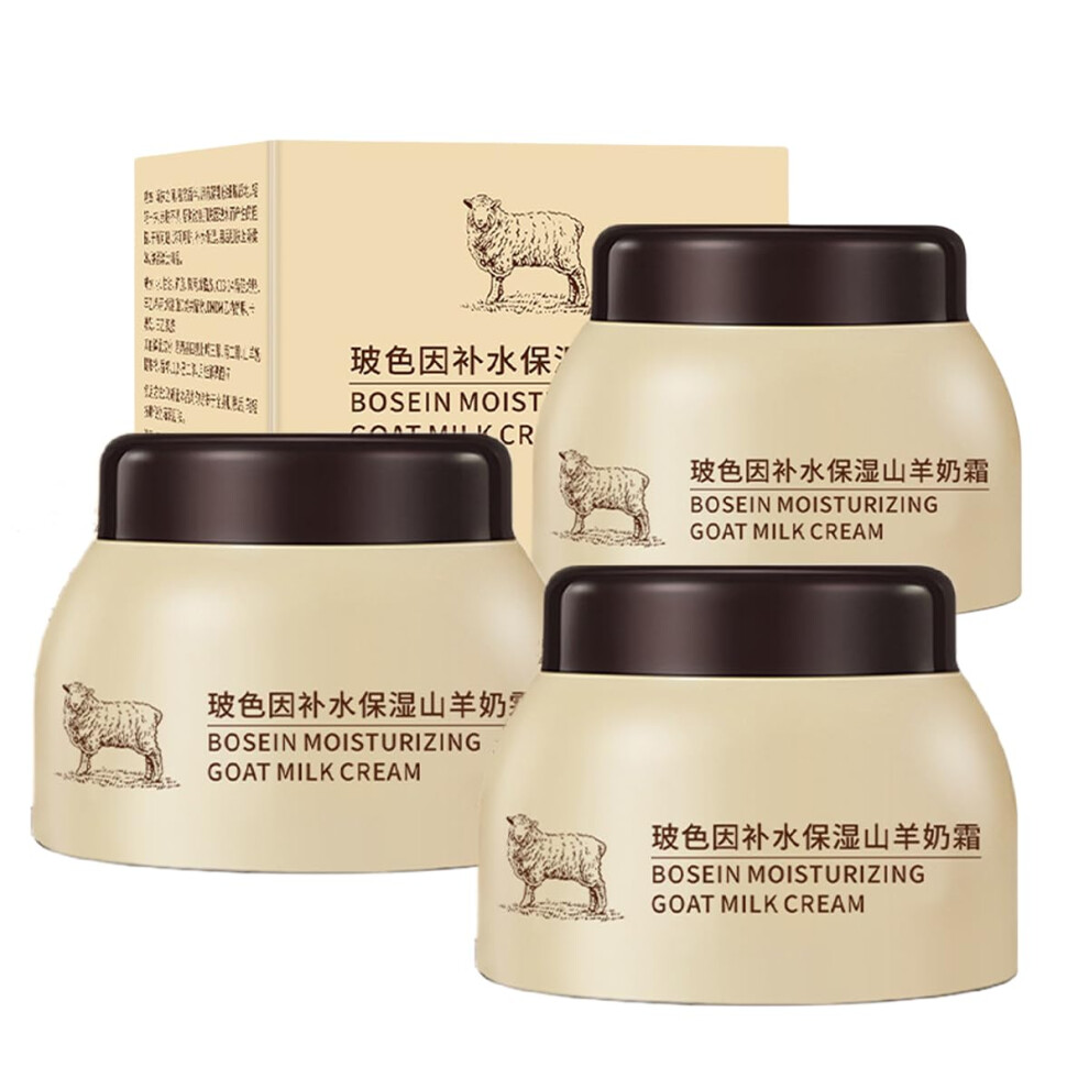 Cream Goat Milk Moisturizing 3Pcs Deep Hydration Lightweight Nongreasy For Dry Skin
