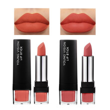 Matte Lipstick Set for Women, Waterproof Velvet Finish, Long Lasting Creamy Texture, Red Pack of 2