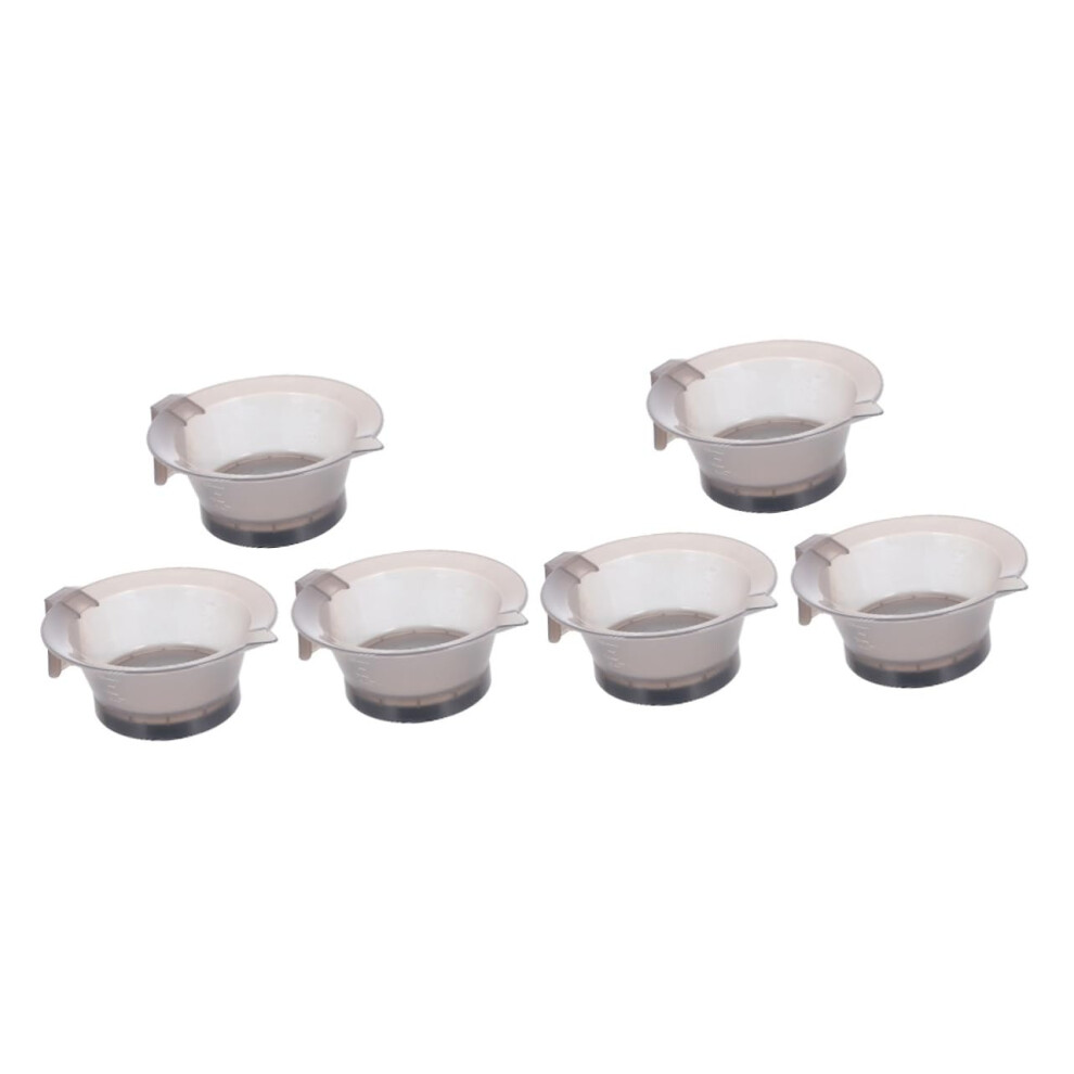 Hair Dye Mixing Bowls Set with Clear Measurement Marks, 6pcs Plastic for Salon and Home Use