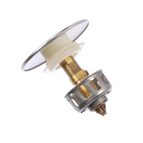 Silver Basin Drain Strainer Sink Plug for Water Stopper 2Pcs Brass