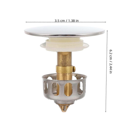 Silver Basin Drain Strainer Sink Plug for Water Stopper 2Pcs Brass 1