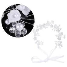 Tiara em formato de flor com strass para cabelo, ideal para noivas e decoração de casamento. Dimensões: 16x5x1cm (1 unidade).