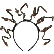 Acessório de cabelo Medusa para Halloween, em PVC preto, ideal para festas à fantasia, apresentações de palco e adolescentes. 1 peça.