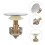 Silver Basin Drain Strainer Sink Plug for Water Stopper 2Pcs Brass 3