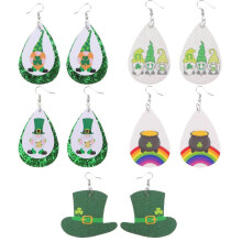 Tropfenförmige Damenohrringe für 5 Paar zur Feier des St. Patrick's Day