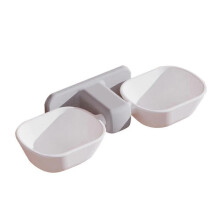 Comedouro de parede duplo para gatos, ideal para alimentar seu pet. Cor branca, 29 x 13 x 5 cm. Seguro para animais de estimação. 1 par.