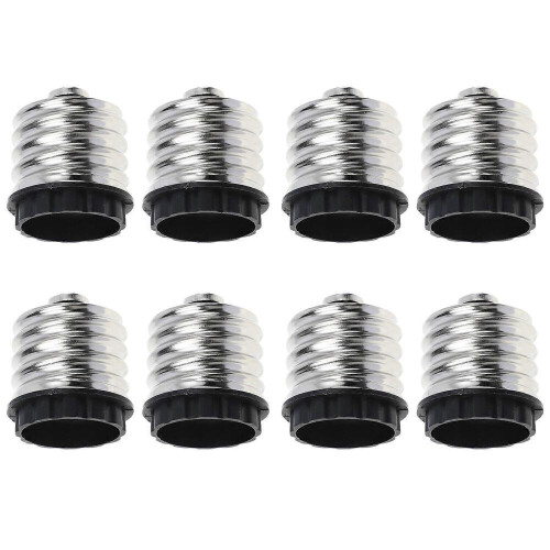 Adaptador de Lâmpada LED Resistente, Base E40 para E27, Rosca, 5x4,2cm, Pacote com 8 Peças