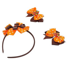 Presilhas de cabelo com laço em formato de peru para o Dia de Ação de Graças (1 conjunto) - Acessórios laranja
