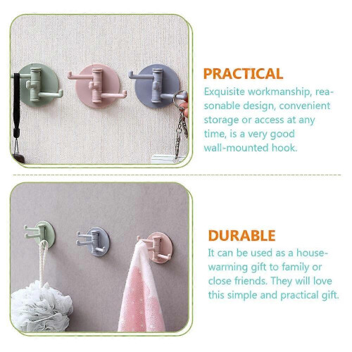 Multi-Purpose Hooks Rotatable Wall Hook for Kitchen and Bathroom 40Pcs 2