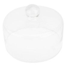 Tampa de vidro branca para bolo, transparente como cristal, ideal para proteger alimentos e lanches na cozinha. Diâmetro de 20 cm (7,87 polegadas).