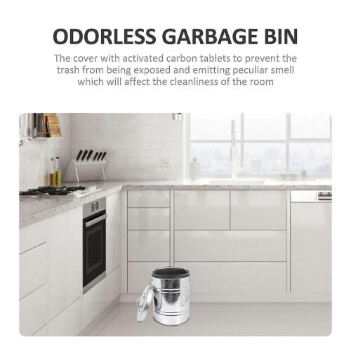 Kitchen Waste Can Small Compost Bin Odor Prevention Silver Engineered for Kitchen Cleaning 1Pcs 1