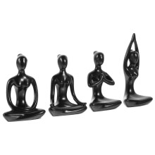 Estatueta de resina representando uma pessoa praticando ioga e meditação, modelo decorativo realista, 5,5 x 3 x 8 cm.