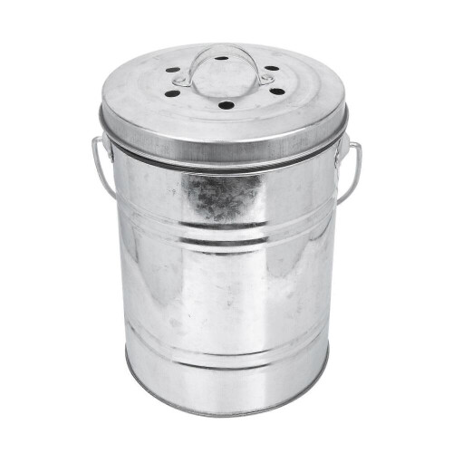 Kitchen Waste Can Small Compost Bin Odor Prevention Silver Engineered for Kitchen Cleaning 1Pcs