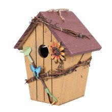 Casa de madera colgante modelo casa de pájaros para decoración de jardín
