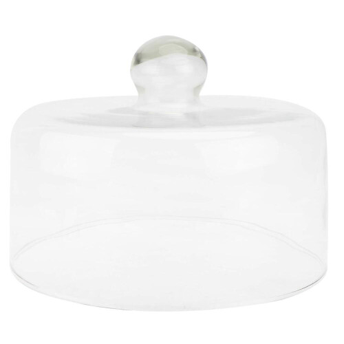 Tampa de vidro branca para bolo, transparente como cristal, ideal para proteger alimentos e lanches na cozinha. Diâmetro de 20 cm (7,87 polegadas). 2
