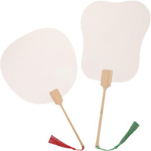 Ventaglio da dipingere fai da te, 2 pezzi, per bambini e famiglie, 29,5 x 19,5 x 0,6 cm, dispositivo interattivo dal design tradizionale