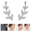 Small Leaf Earrings for Decoration 4Pairs Studs Silver 925 Silver 3