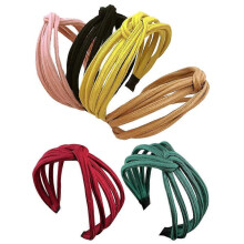 Acessórios de cabelo elegantes para mulheres, cor amarela, faixas de cabelo largas e confortáveis, conjunto de 6 peças.