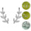 Small Leaf Earrings for Decoration 4Pairs Studs Silver 925 Silver 5