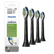 Replacement brush heads for Philips SoniTeeth Care DiamondClean, compatible with HX6064/65, W2 Optimal White Sonic, Black, 4 Pack miao7