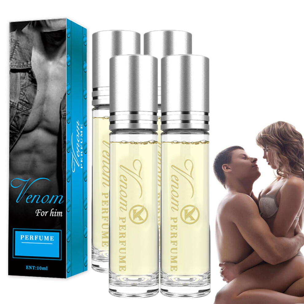 Pheromone Perfume for Men RollOn Cologne with Long Lasting Rose Scent, Travel Size 4PCS