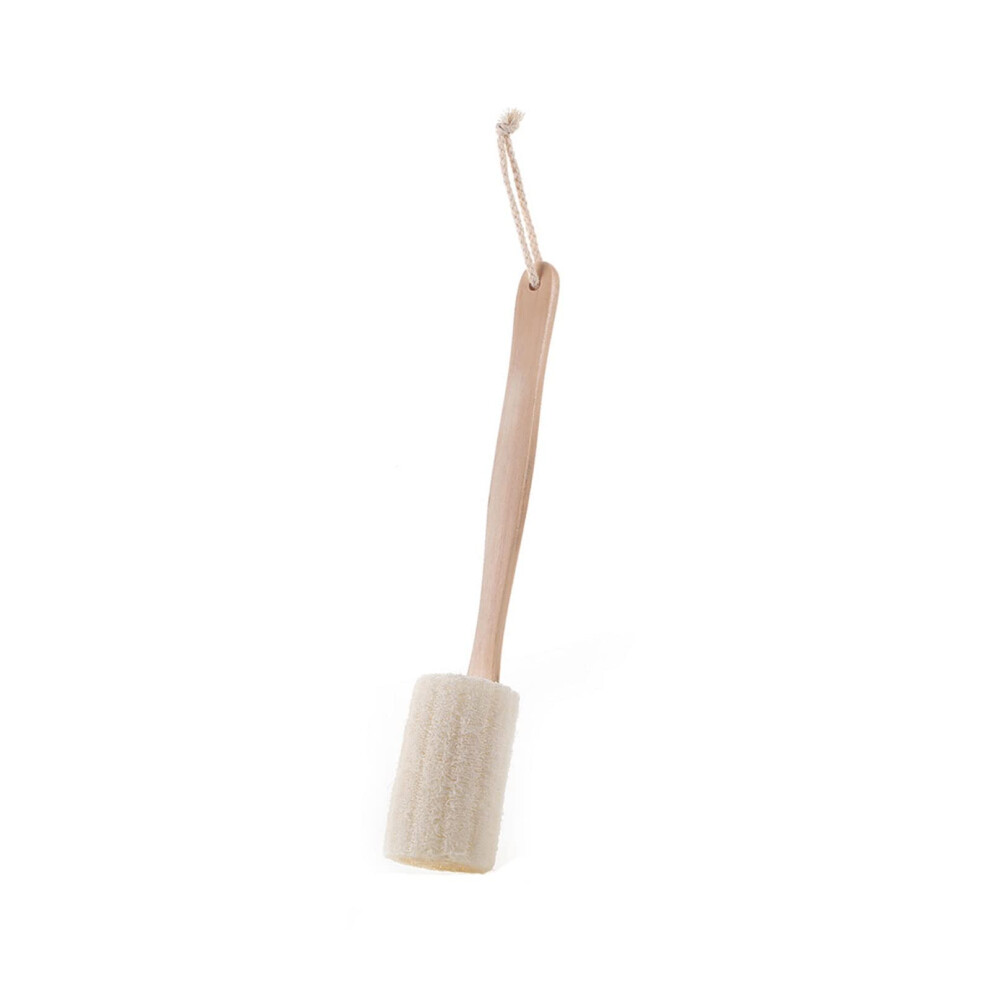 Back Scrubber with Long Wooden Handle for Deep Exfoliation and Loofah Back Brush Shower Spa