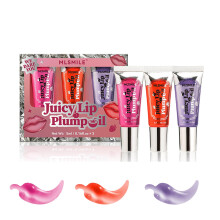 Lip Plumper Gloss Set with Hydrating RollOn Design, Gloss Mirror Finish, 3 Colors for Full Lips