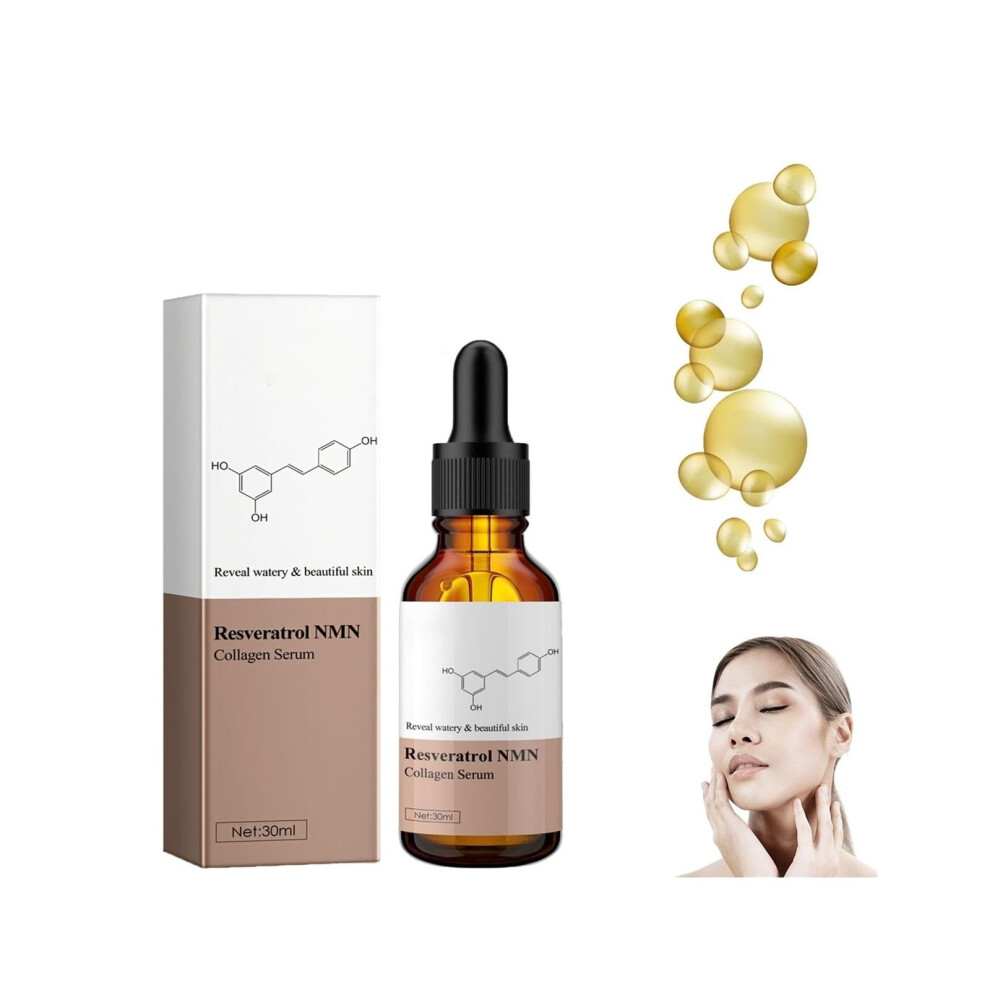 Resveratrol Collagen Serum AntiWrinkle Formula with Deep Hydration for Mature Skin 1pcs