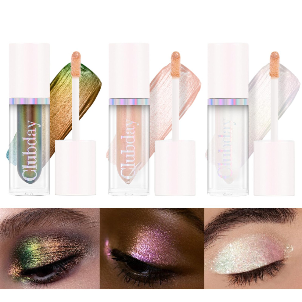 Chameleon Liquid Eyeshadow Set 3PCS, Multichrome ColorShifting Metallic Glow, LongLasting Glossy Finish