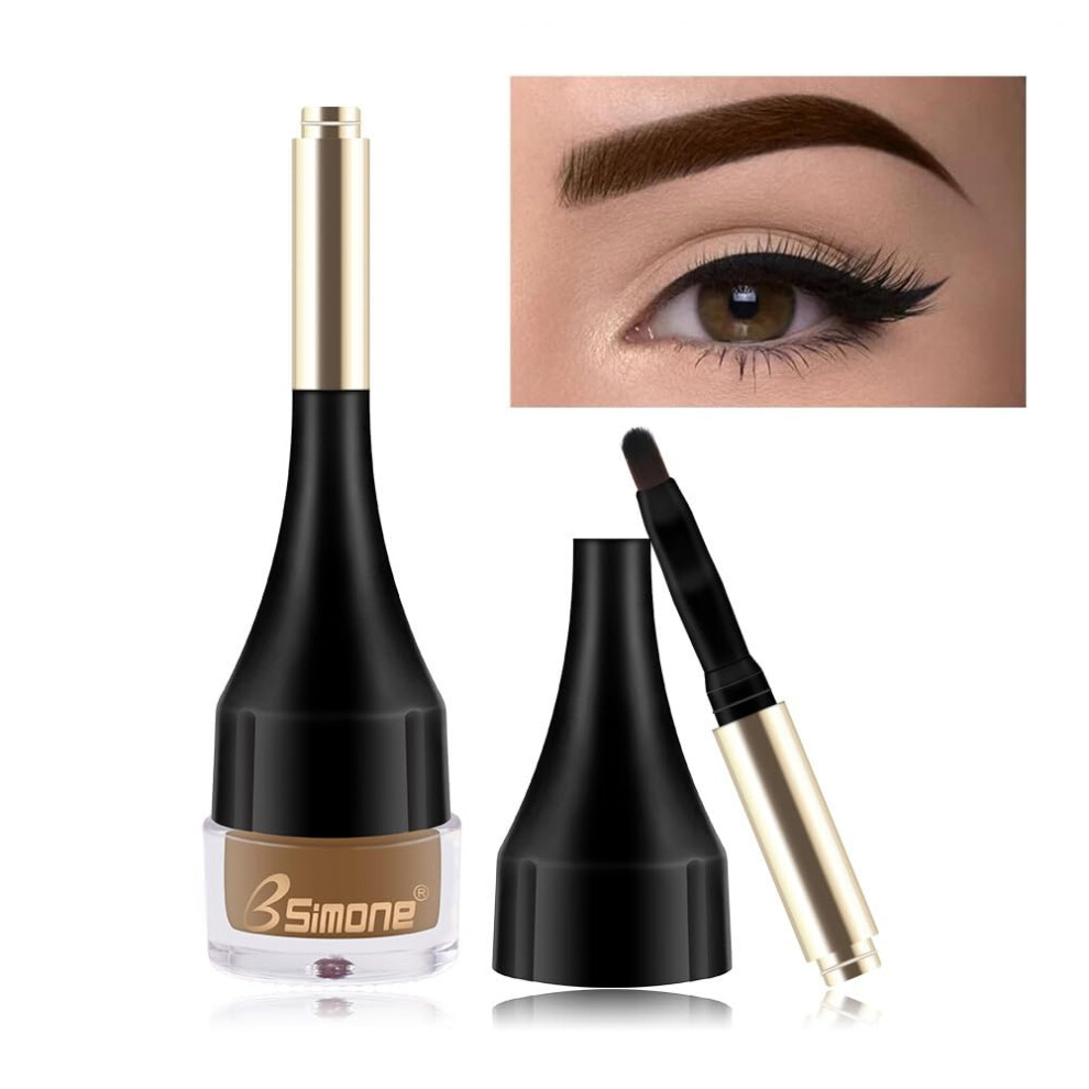 Cream,Brown Waterproof Long Lasting Eyebrow Pomade And Brow Cushion Cream For Natural Silky Finish Light Brown