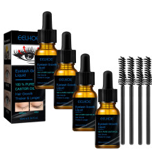 Eyelash Growth Serum with Natural Fibers for Longer Fuller Lashes, Moisturizing Smudge Proof, 10ml Pack of 4