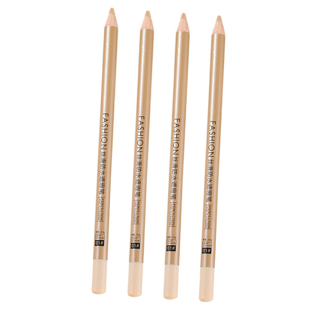 White Concealer Pen Wooden Stick Set For Blemishes, Natural Finish, Longlasting Travel Size