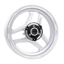 Universal 10x2.15 Motorcycle Chrysanthemum Style Front Rims, Single Disc Brake Compatible, Silver