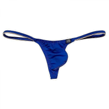(Blue, M(27-30inch)) Mens Ice Silk Thong Mini Micro Bikini G-string Swim Tanga Underpant Low Rise Male Sexy Beachwear Sunbath T-back Panty Underwear