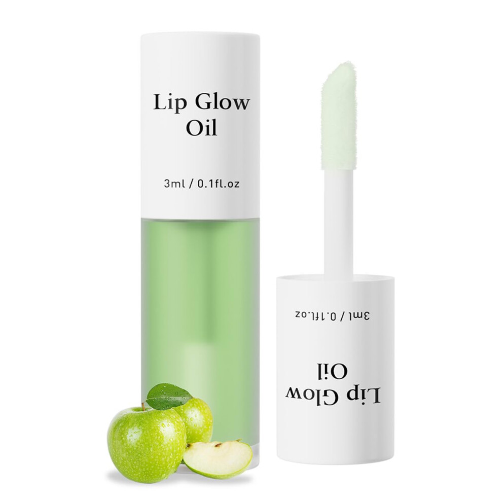 Moisturizing Lip Oil Green Apple with Deep Hydration NonStick Lip Gloss for Lasting Lip Care