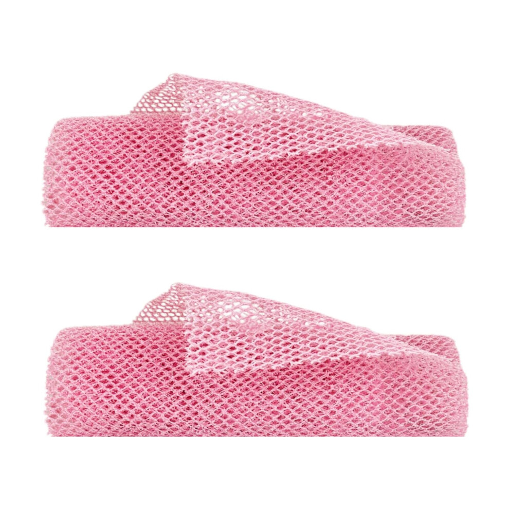 African Exfoliating Net Sponge 2 Pack for Deep Cleansing Long Reach Full Body Scrub Shower