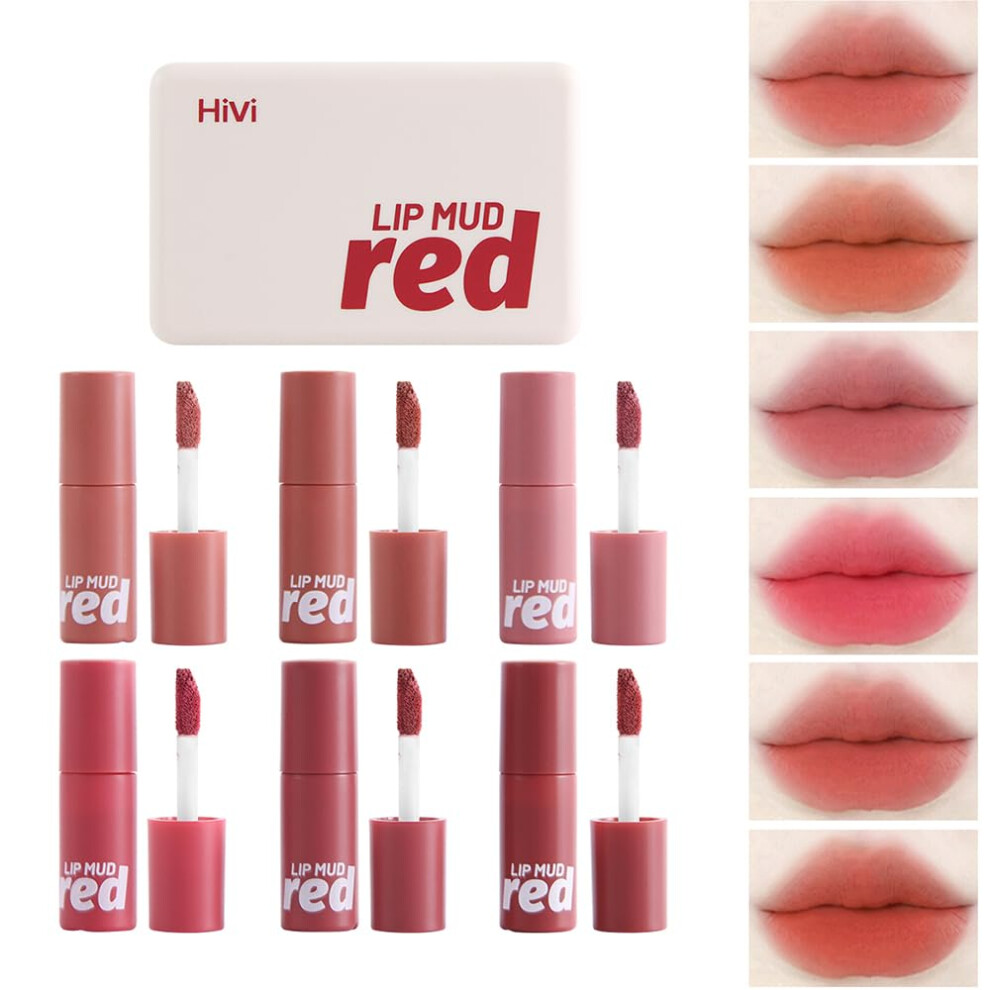 Cream Matte Lipstick Set 6 Colors Nude Waterproof Longlasting Velvety Texture Cruelty Gift Kit