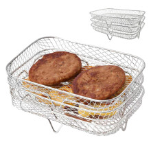 Air Fryer Rack 3Layer Stainless Steel Cooking Rack For Air Fryers 19.5x13.4cm Bacon Racks Dehydrator Rack