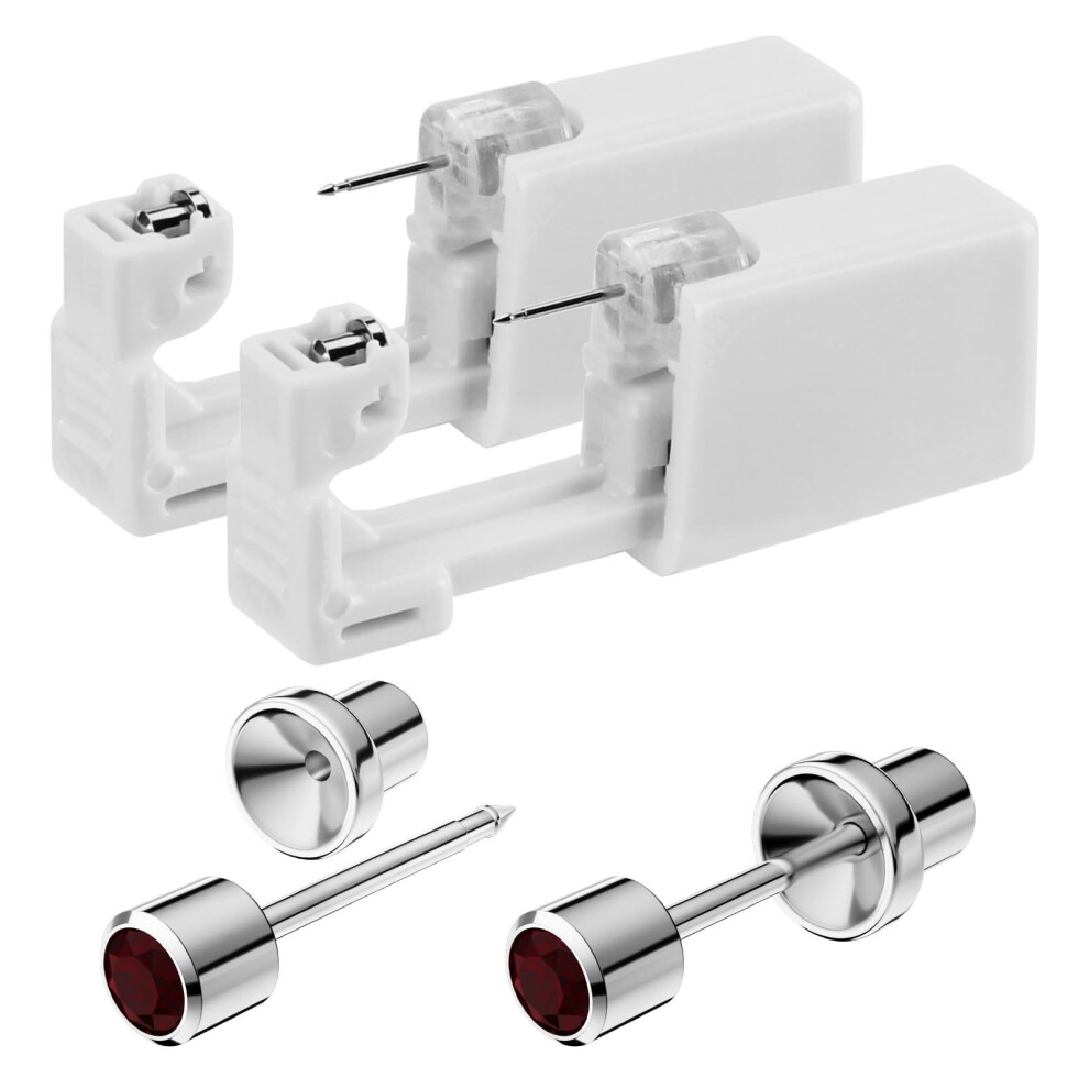Ear Piercing Kit with Hypoallergenic Surgical Steel and Cubic Zirconia Studs for Home Use