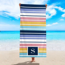 Personalised Beach Towel With Text For Adults And Kids, Microfibre Quick Dry 180x90cm Size S For Men Women