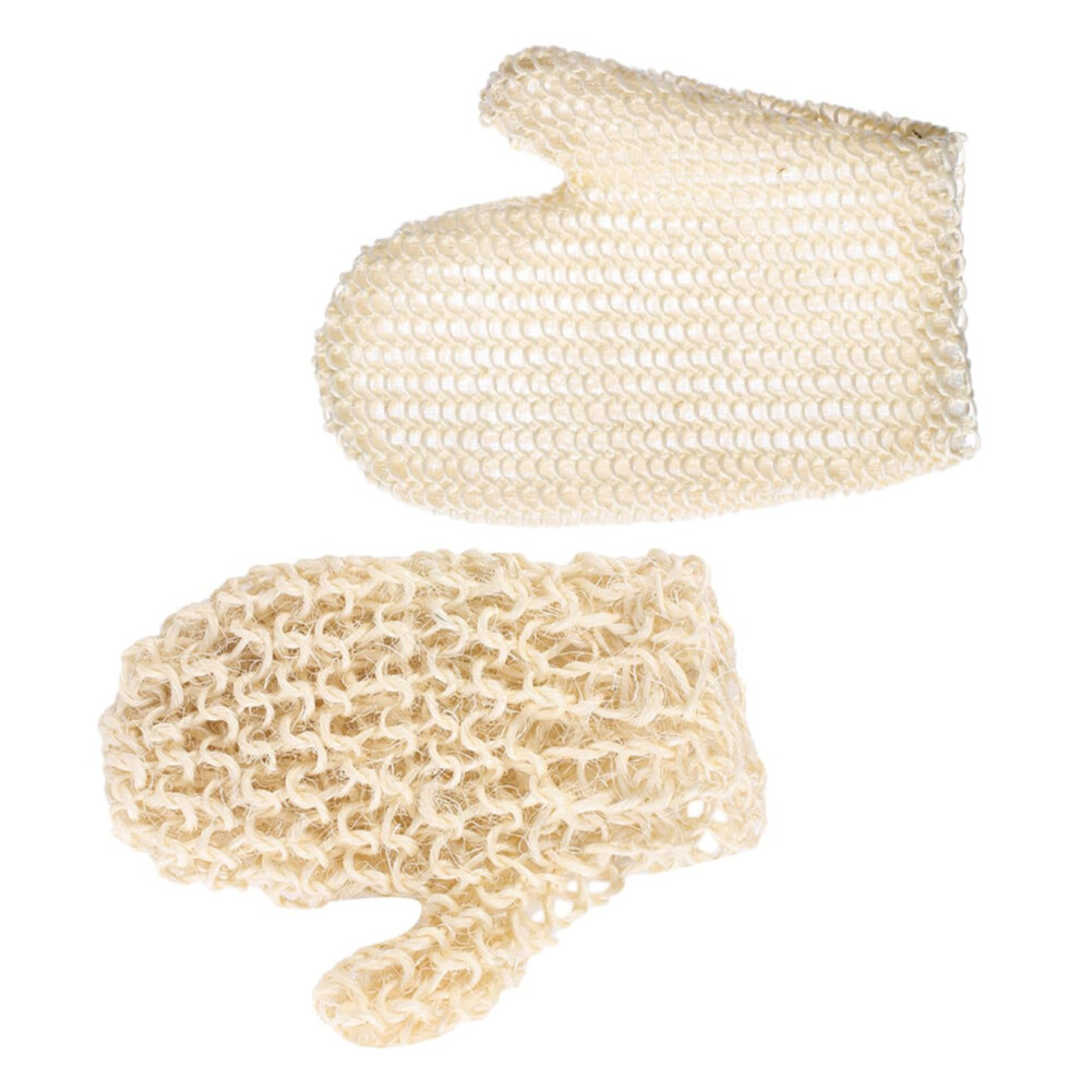 2pcs Exfoliating Body Scrubber Gloves DualSided Natural Sisal Bath Mitts for Gentle Skin Massage