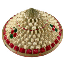 Chinese Bamboo Woven Sun Hat Breathable Pineapple Shape Design Protective Outdoor Fishing Bamboo Weaving Hat Cap