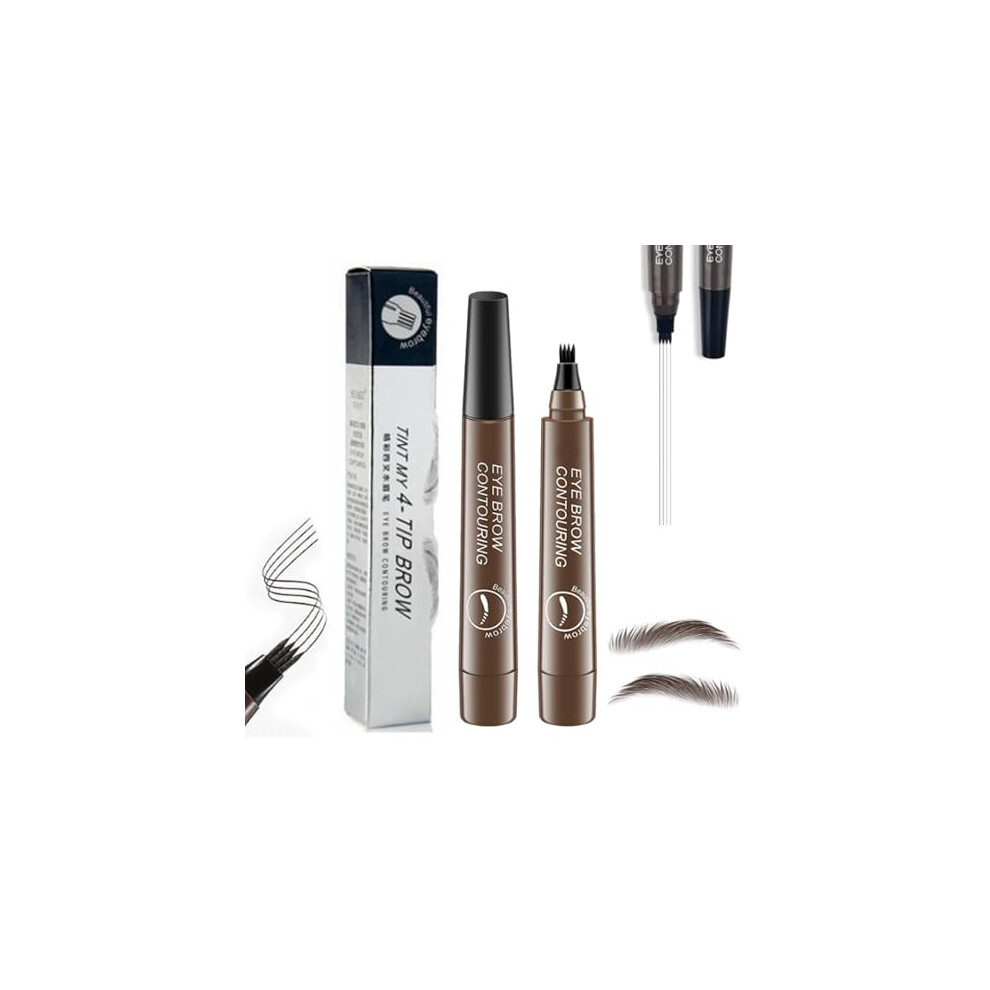 Brown Waterproof Microblading Eyebrow Pencil Dark Â Longlasting Fourtip Precision Brow Pen