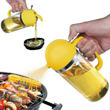 (Yellow) Oil Sprayer For Cooking 2 In 1 Oil Dispenser Oil Spray Bottle For Cooking, Kitchen 500ml