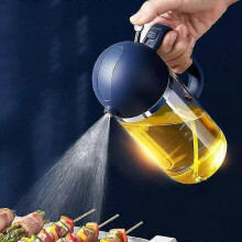 (Blue) Oil Sprayer For Cooking 2 In 1 Oil Dispenser Oil Spray Bottle For Cooking, Kitchen 500ml