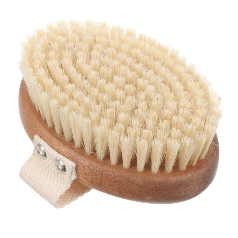 Body Brush with Soft Bristles and Wooden Handle for Gentle Skin Exfoliation and Dry or Wet Use
