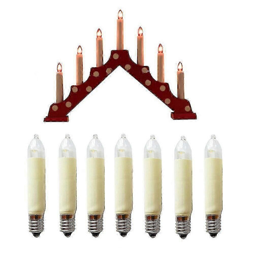 (B 10pcs) 20pcs E10 Led Candle Lamp Small Socket Plug 8-55v 0.1-0.2w Length 65mm Replacement Lamp Schwibbogen 1